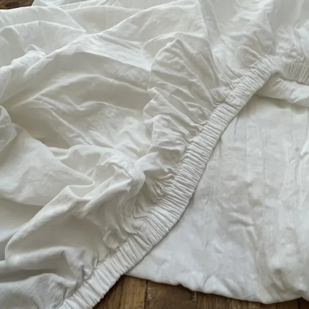 Pandatex Bamboo Cotton Blend Twin Fitted Sheet & Flat Sheet White